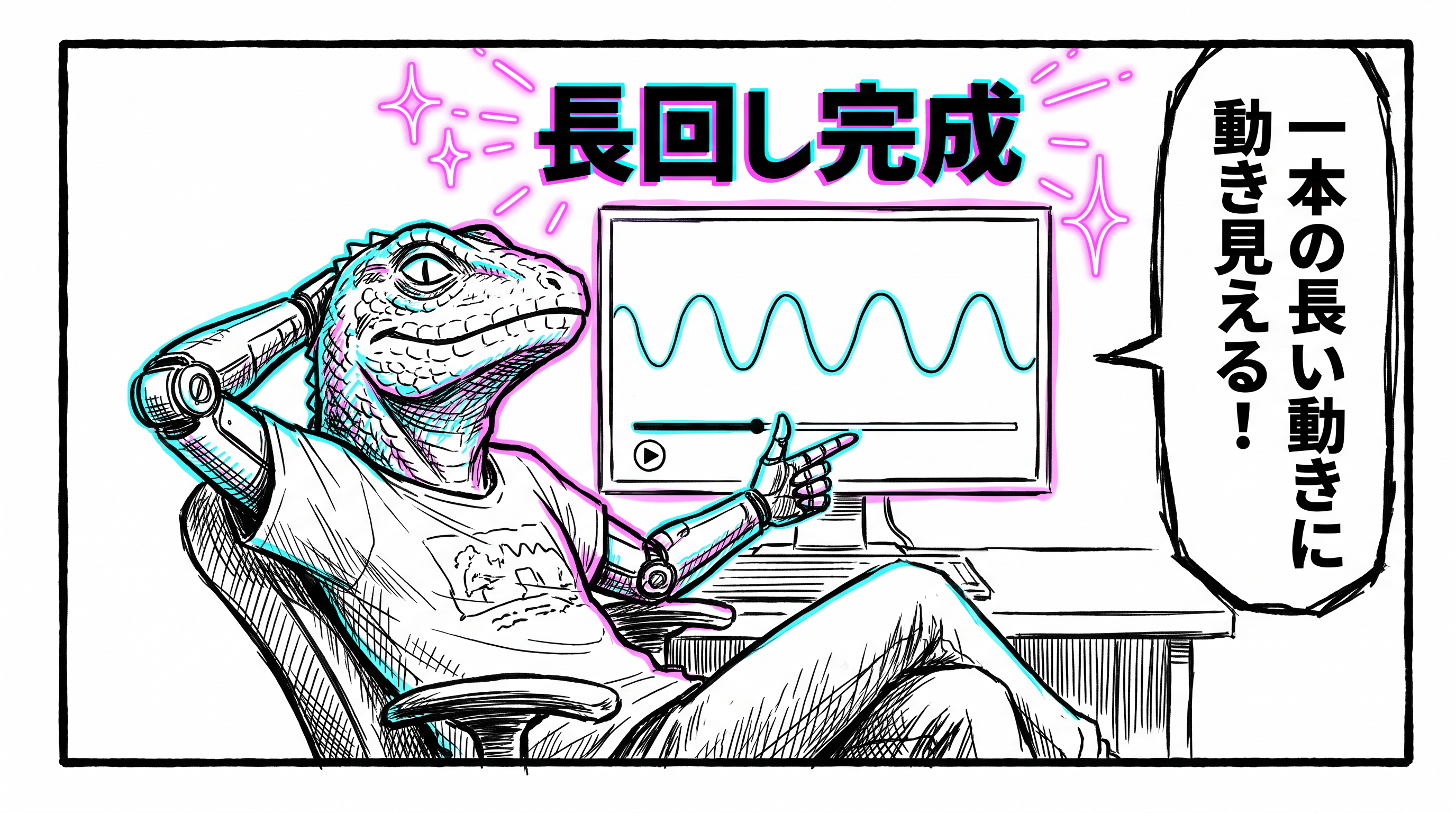 一本の長い動きに見える完成MV
